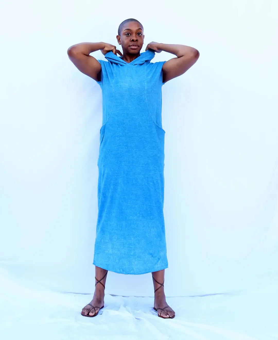 Hooded Origami Classic Long Dress