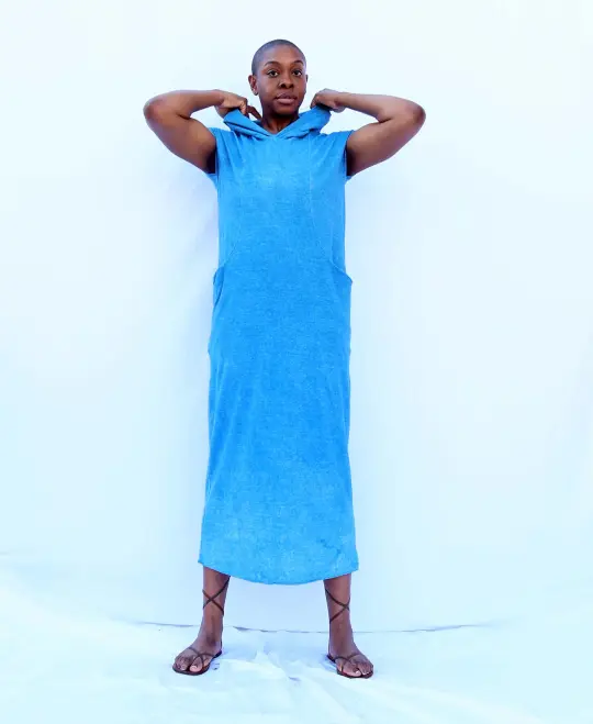 Hooded Origami Classic Long Dress