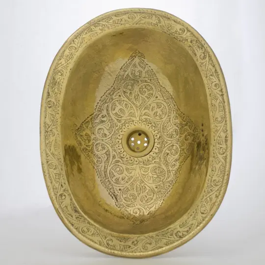 Etched Brass Bathroom Sink