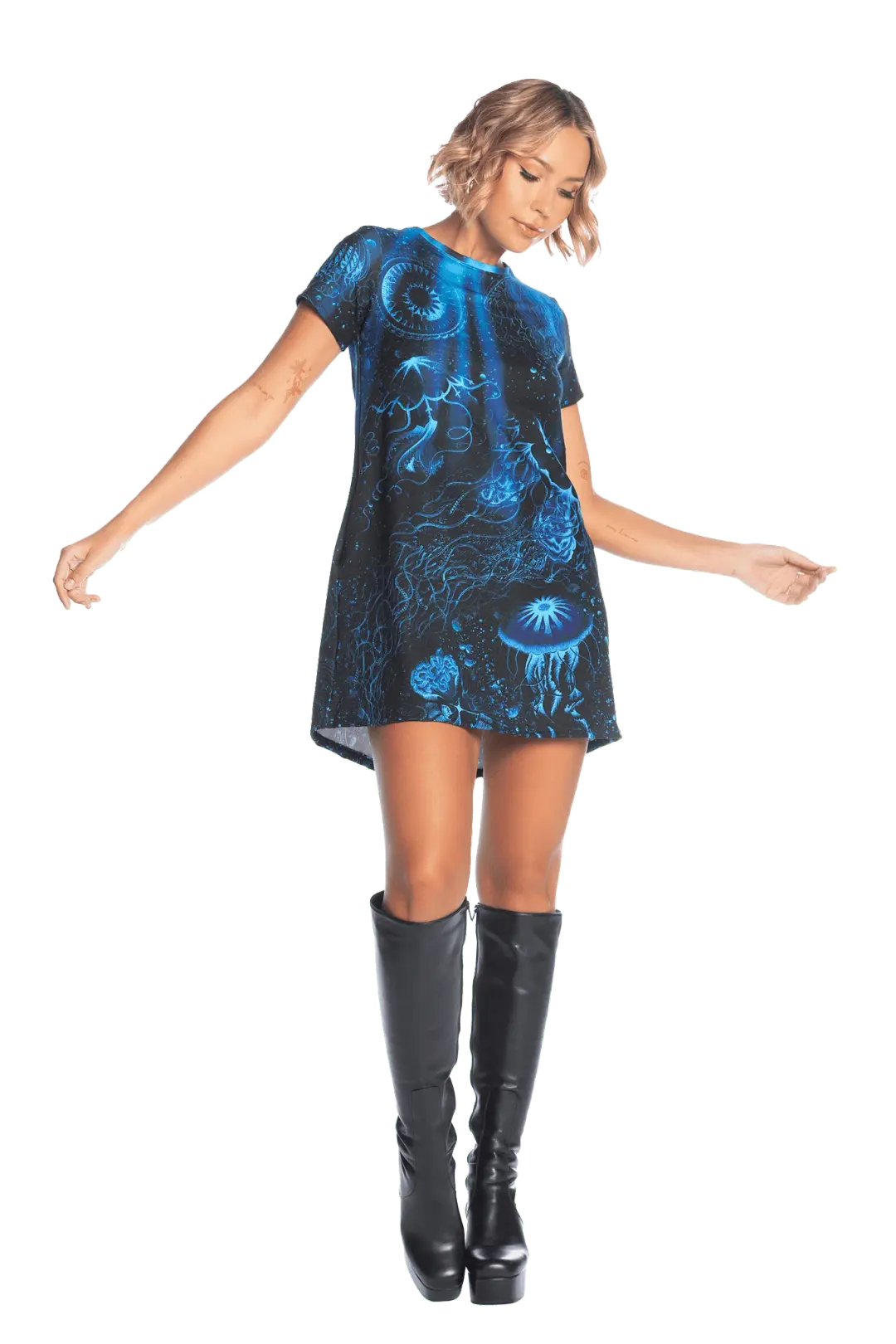 Deep Sea Jellyfish Swing Tee Dress