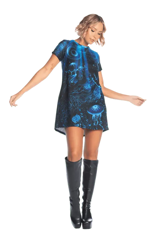 Deep Sea Jellyfish Swing Tee Dress