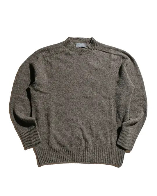 Margaret Howell Seamless Crew Neck Yak Wool Cashmere Blend Natural Twist