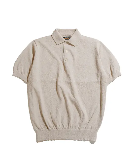 Beams Plus Knit Polo Boucle Beige