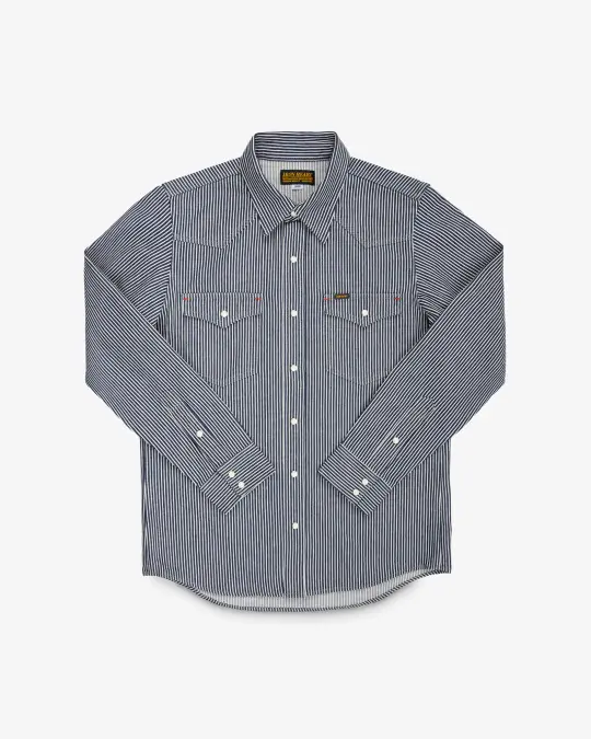 12oz Hickory Stripe Western Shirt - Indigo