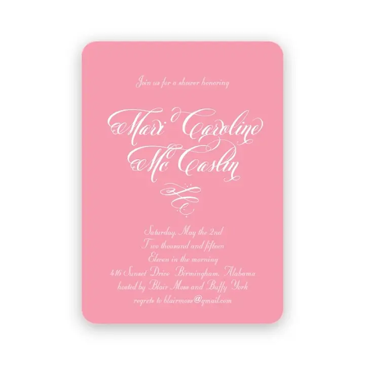 Pink Bridal Shower Invitation