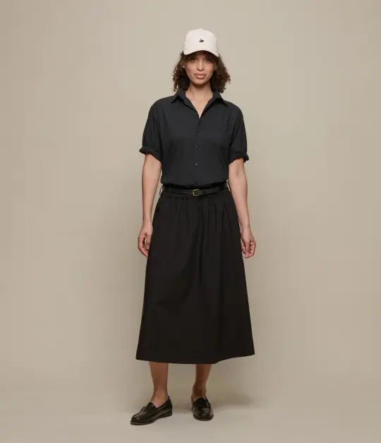 Relaxed Cotton Poplin Skirt