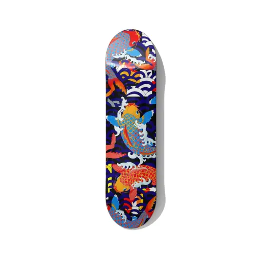 Koi Fish Waves Japanese Style Skateboard Wall Art