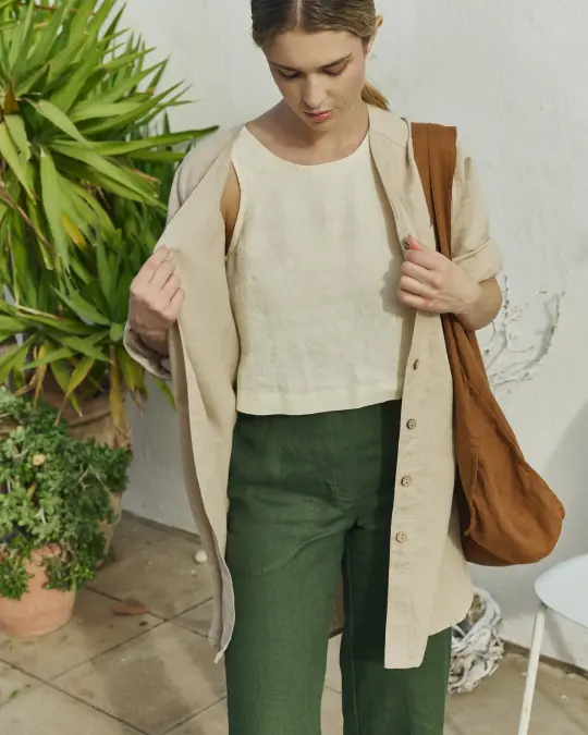 LIVORNO oversized linen shirt