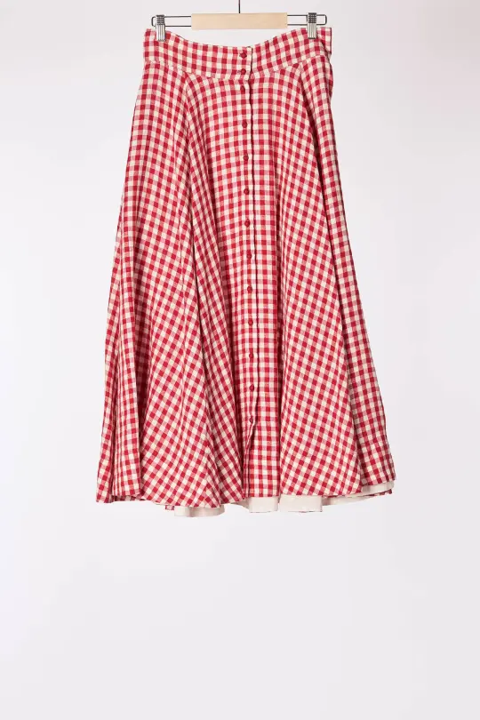 Evelyn Skirt, Red Gingham