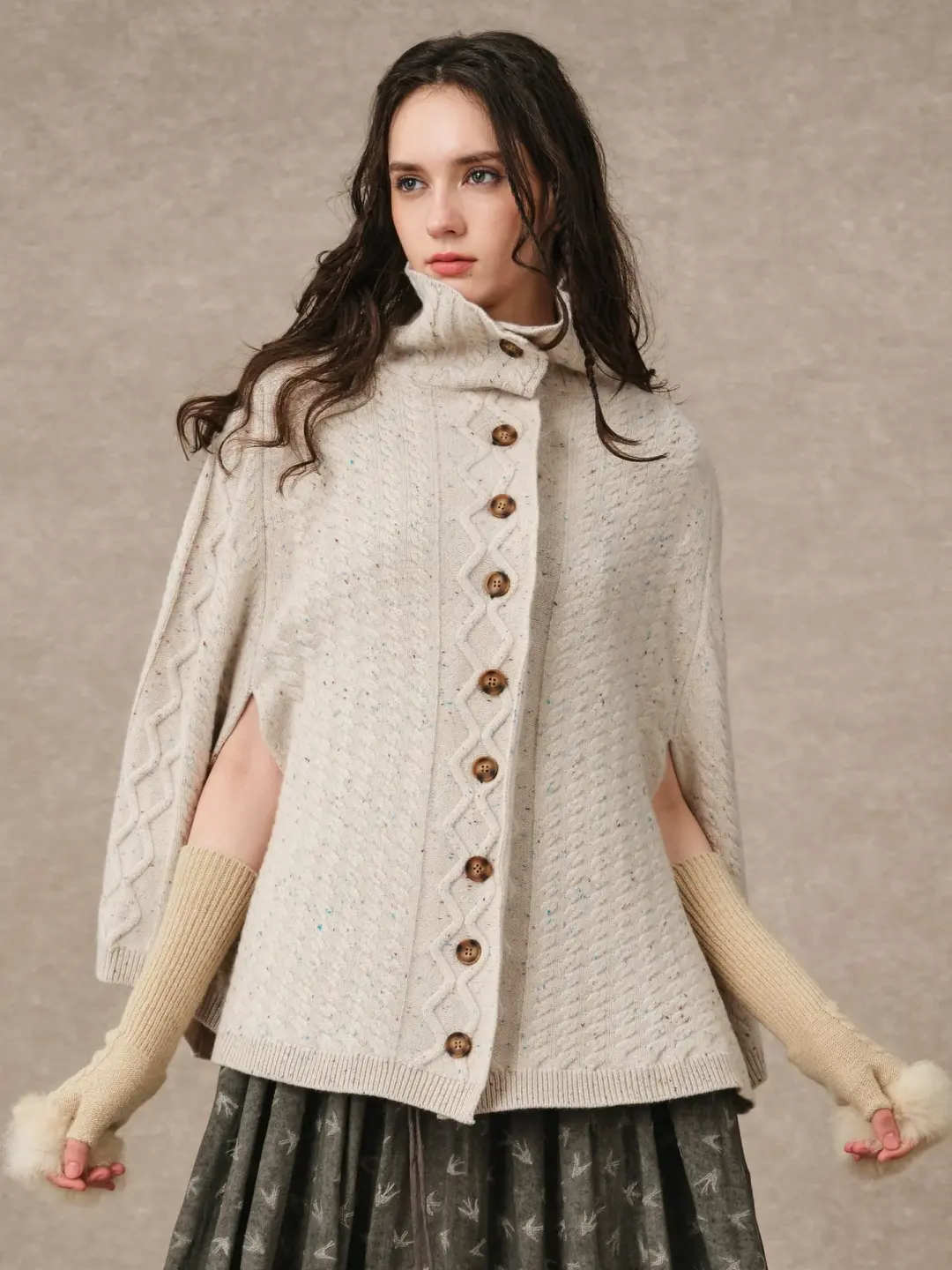 Fleece Cloud | Oversized 100% Wool Knit Poncho