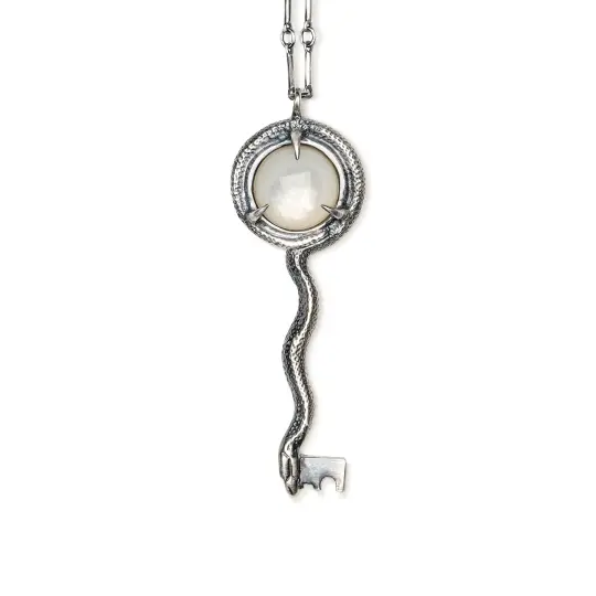 The Asclepius Key. Mother of Pearl Necklace.