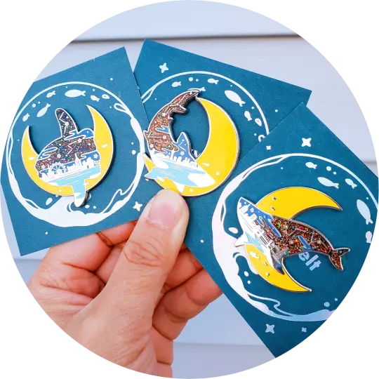 Moon Visitors Pin Series (1.5" version)