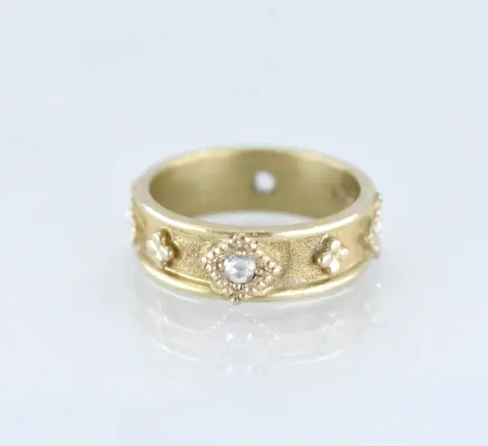 Bastion Ring with Rose Cut Diamonds