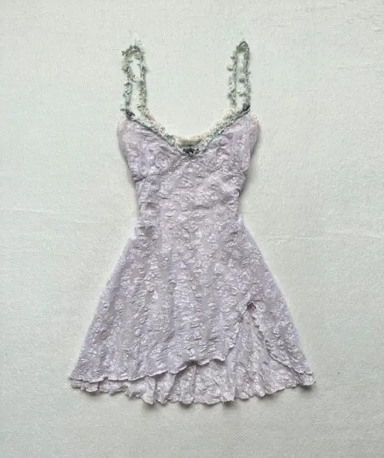 Light purple floral strappy waisted A-line mini skirt homecoming dress R2783