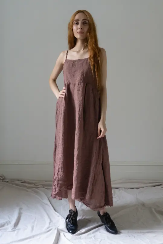 Orla Linen Dress - Rose