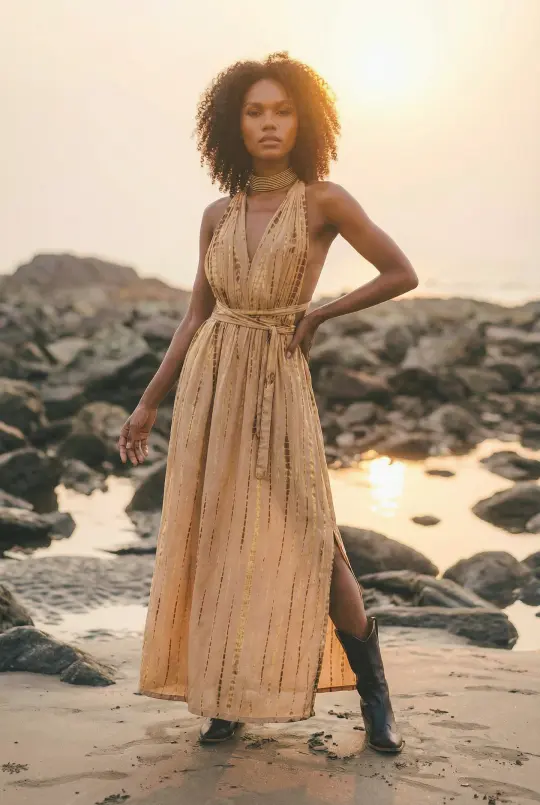 Tie Dye Dress Kiana Beige