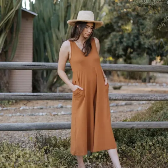 Lakeside Jumpsuit in Saddle Brown