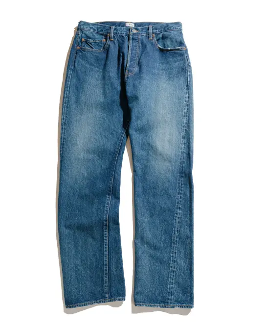 CIOTA Straight 5 Pocket Pants (Real Indigo) Medium Dark Blue Damage