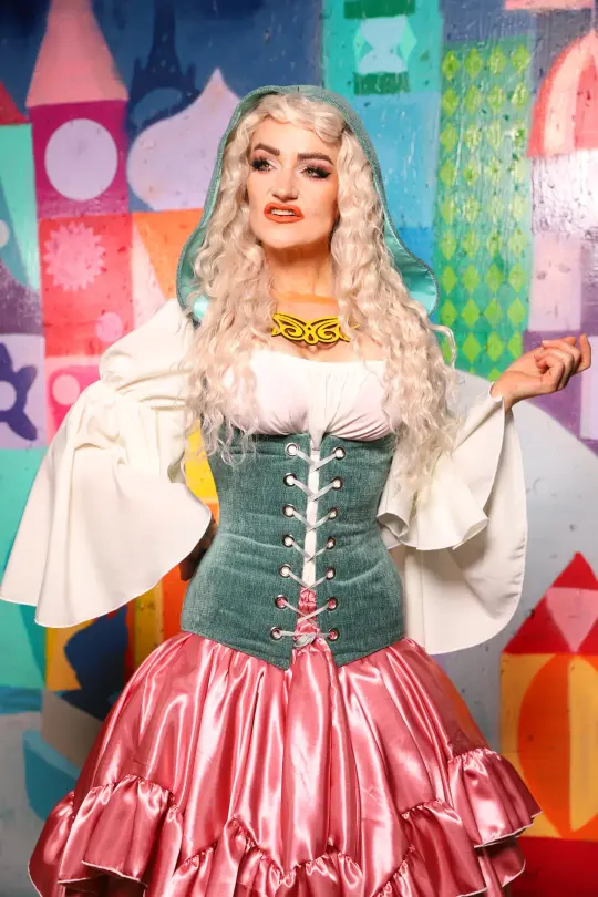 Hooded Vixen Underbust Corset in Arcane Thread - The World of Laughter and Hopes Collection