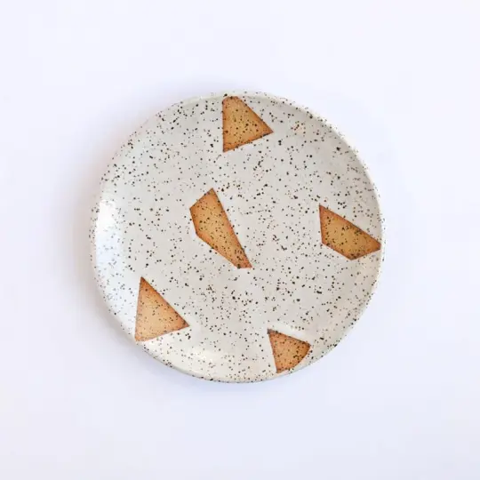 Catch All Plate White Speckled Geo