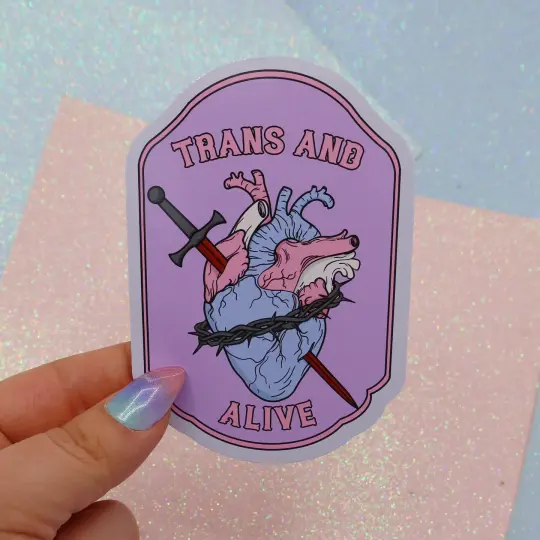 Trans And Alive Large Vinyl Sticker