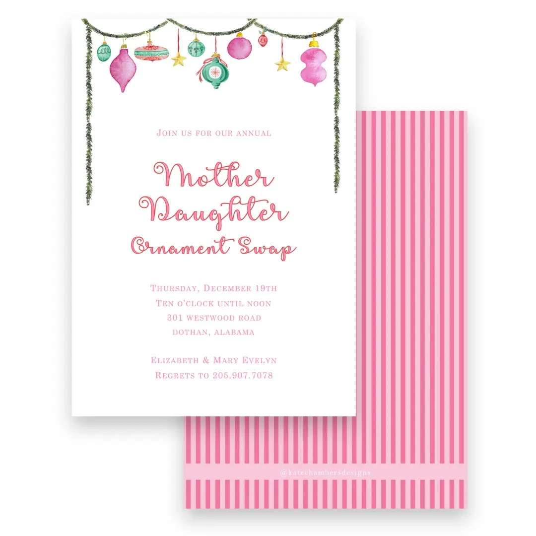Ornament Garland Holiday Invitation