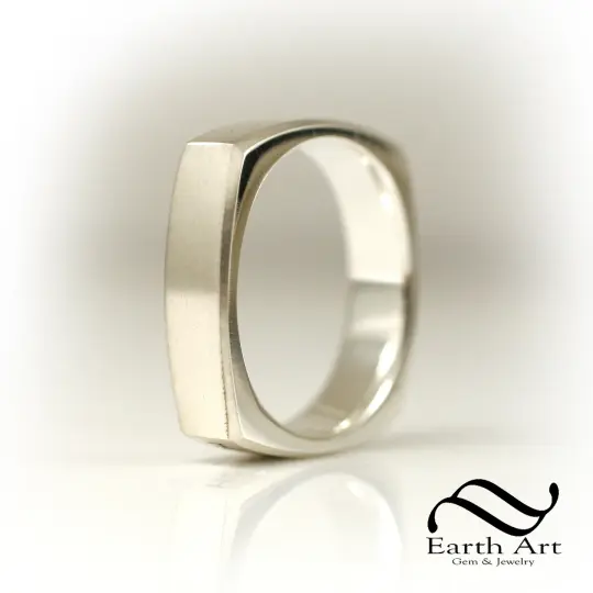The Silver Square - Squircle Ring Solid Sterling Silver band