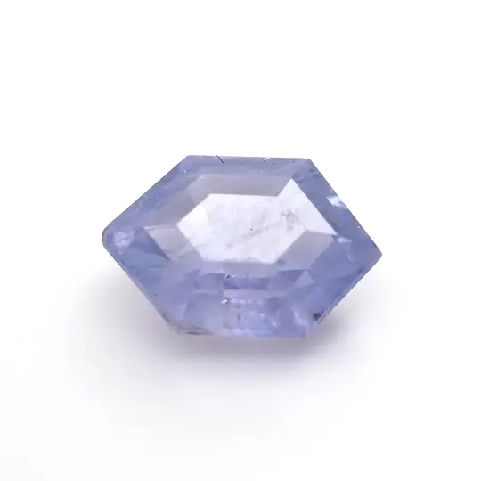 Milky blue sapphire hexagon step cut .65ct