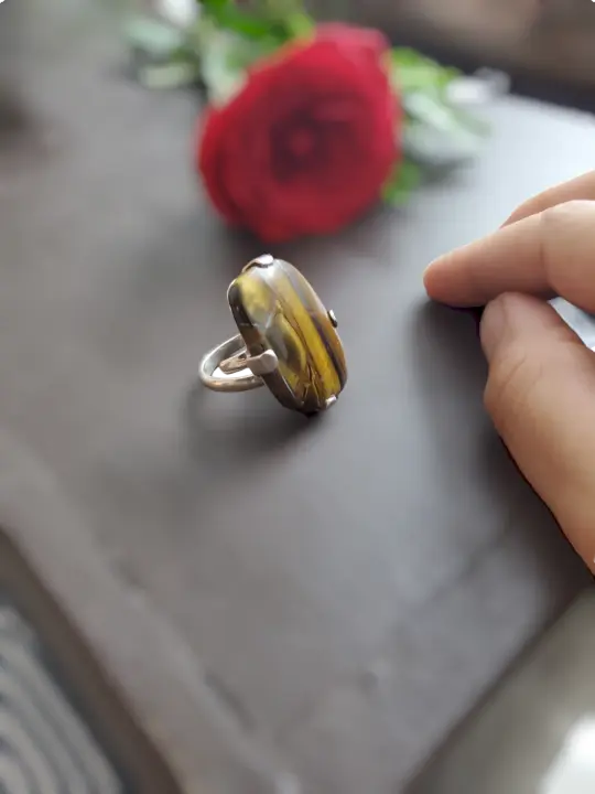 Silver Tiger Eye Ring