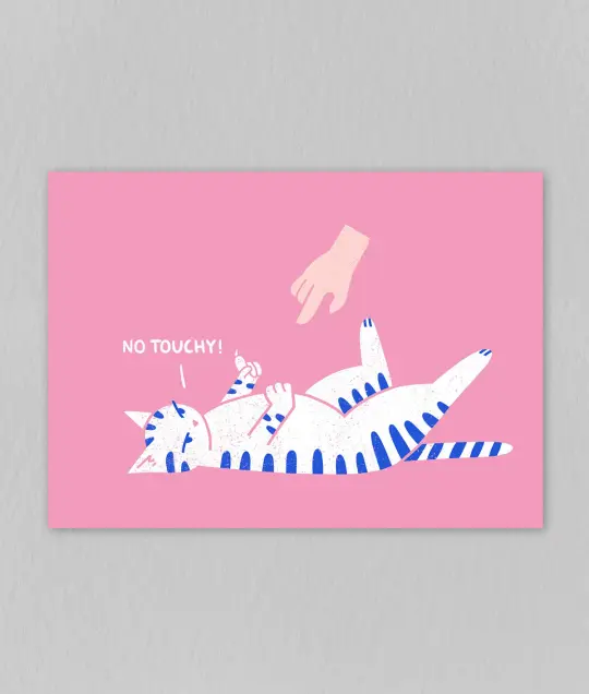 Postcard "No touchy"