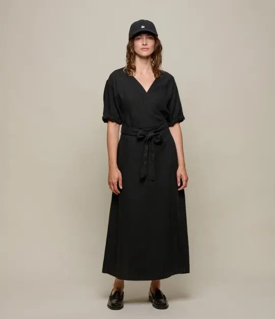 Linen Wrapover Dress