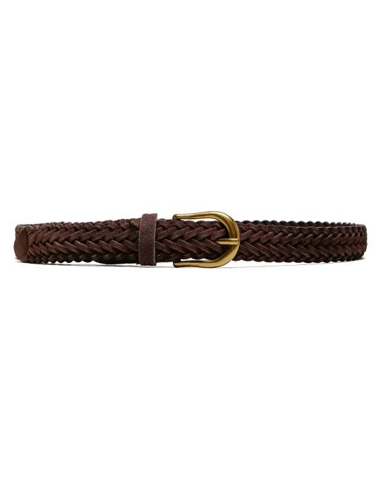 Beams Plus Suede Mesh Belt Dark Brown
