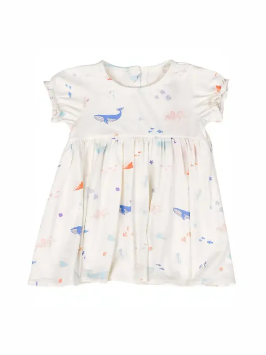 Jersey Scarlett Dress - Colourful Sea Creatures
