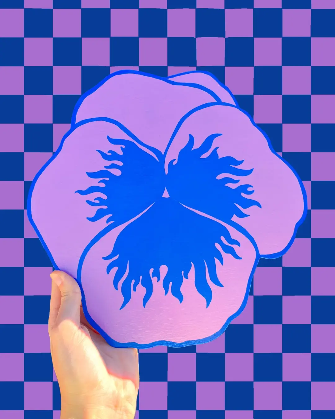 Wooden Wallflower- Lilac Pansy