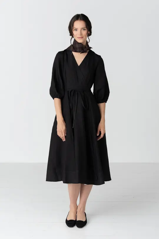 Gaia - Linen Wrap Dress