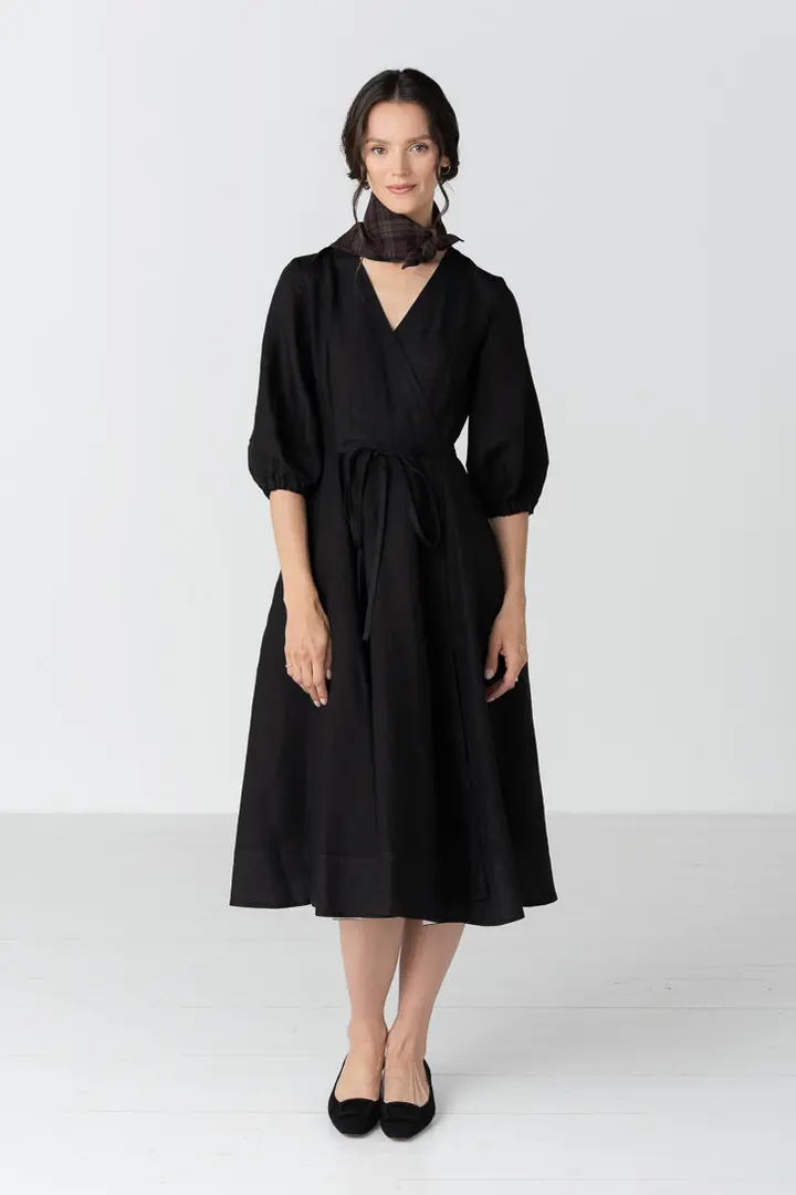 Gaia - Linen Wrap Dress