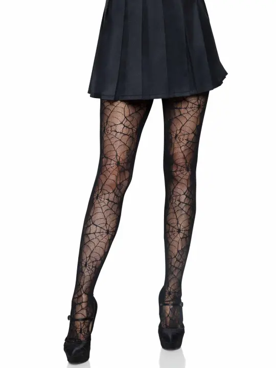 Spiderweb Lace Tights - Gothic Halloween Hosiery - Alternative Fashion Tights