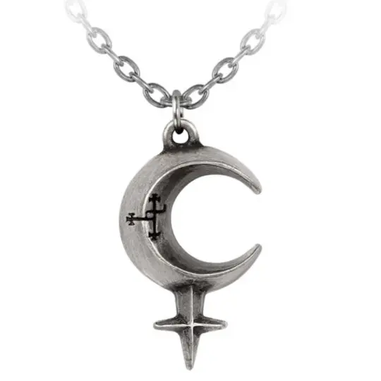 Lilith Pendant Necklace in Silver Antiqued Pewter