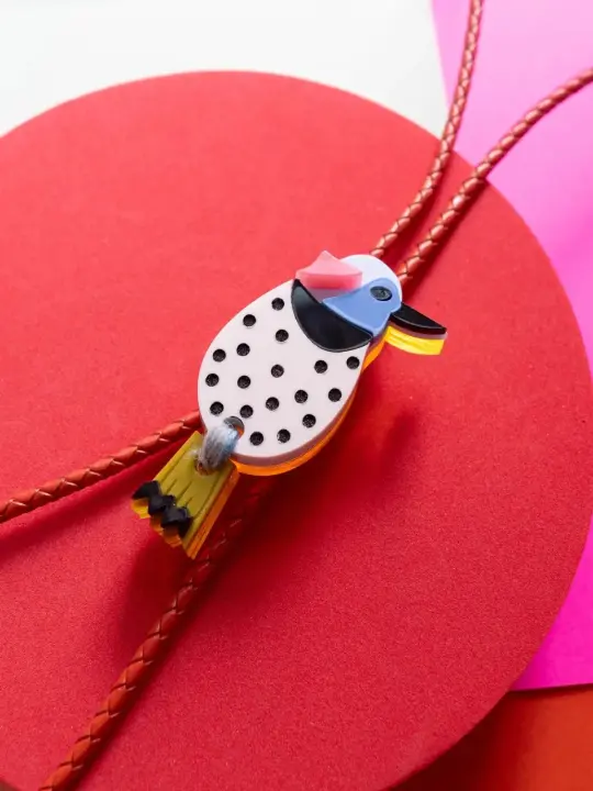 Wood Pecker Bolo Tie
