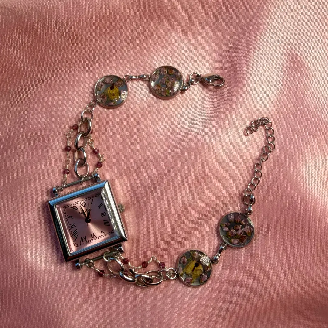 Royal - Silver Real Flower Watch Bracelet