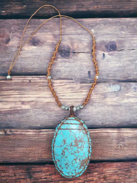 Turquoise pendant Necklace HANDMADE