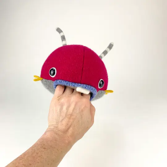 Fritter the handmade plush monster