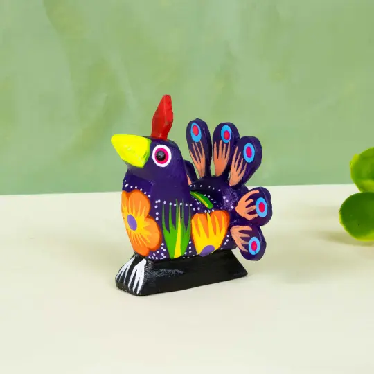 Hand Painted Turkey Bird Wooden Figurine