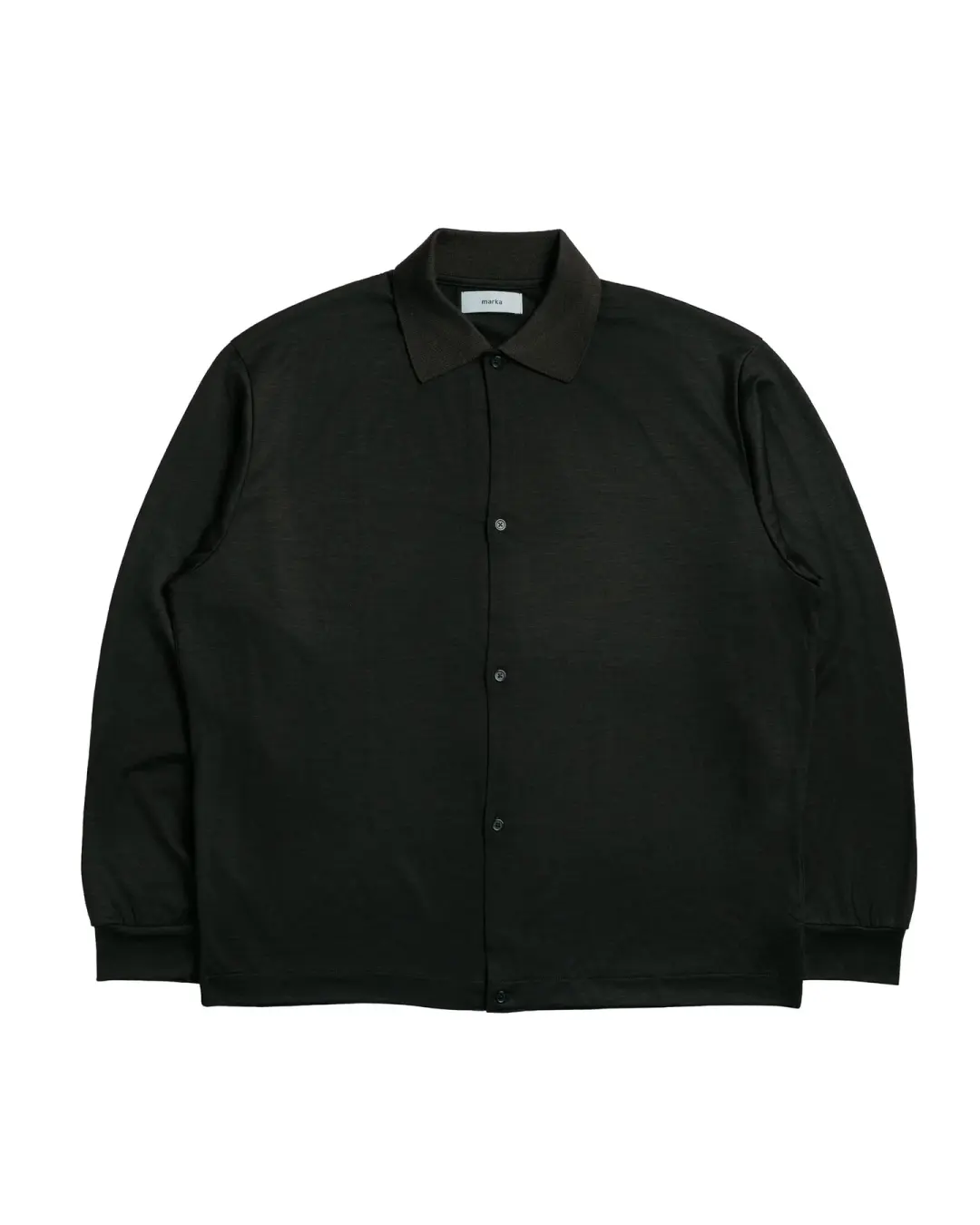 marka Shirt Cardigan Super 100's Washable Wool Jersey Dark Olive