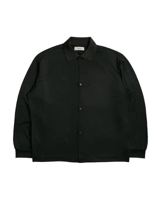 marka Shirt Cardigan Super 100's Washable Wool Jersey Dark Olive