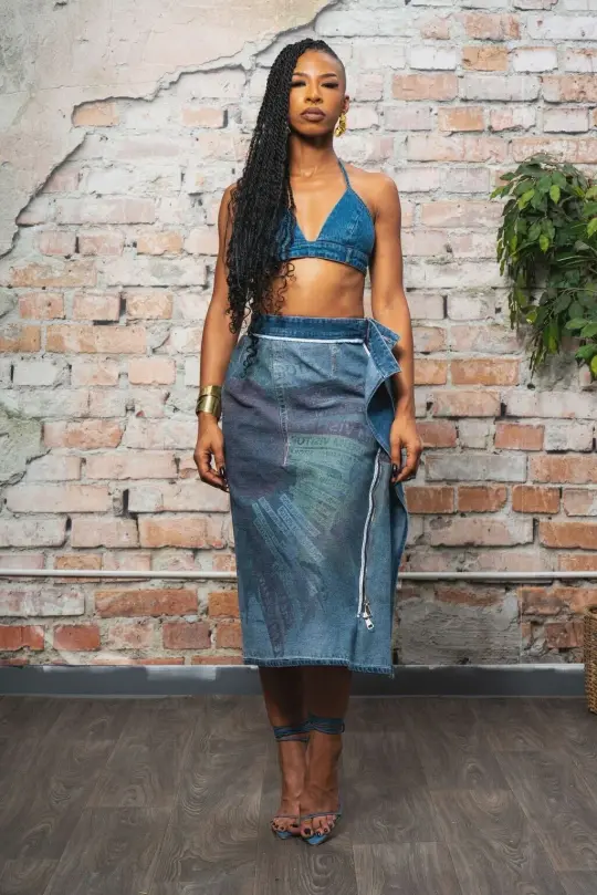 Skarsgard reversible denim skirt